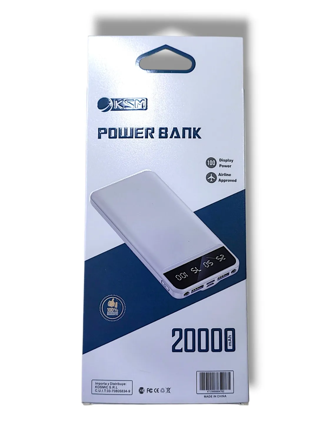 Cargador Portatil 20000 mAh