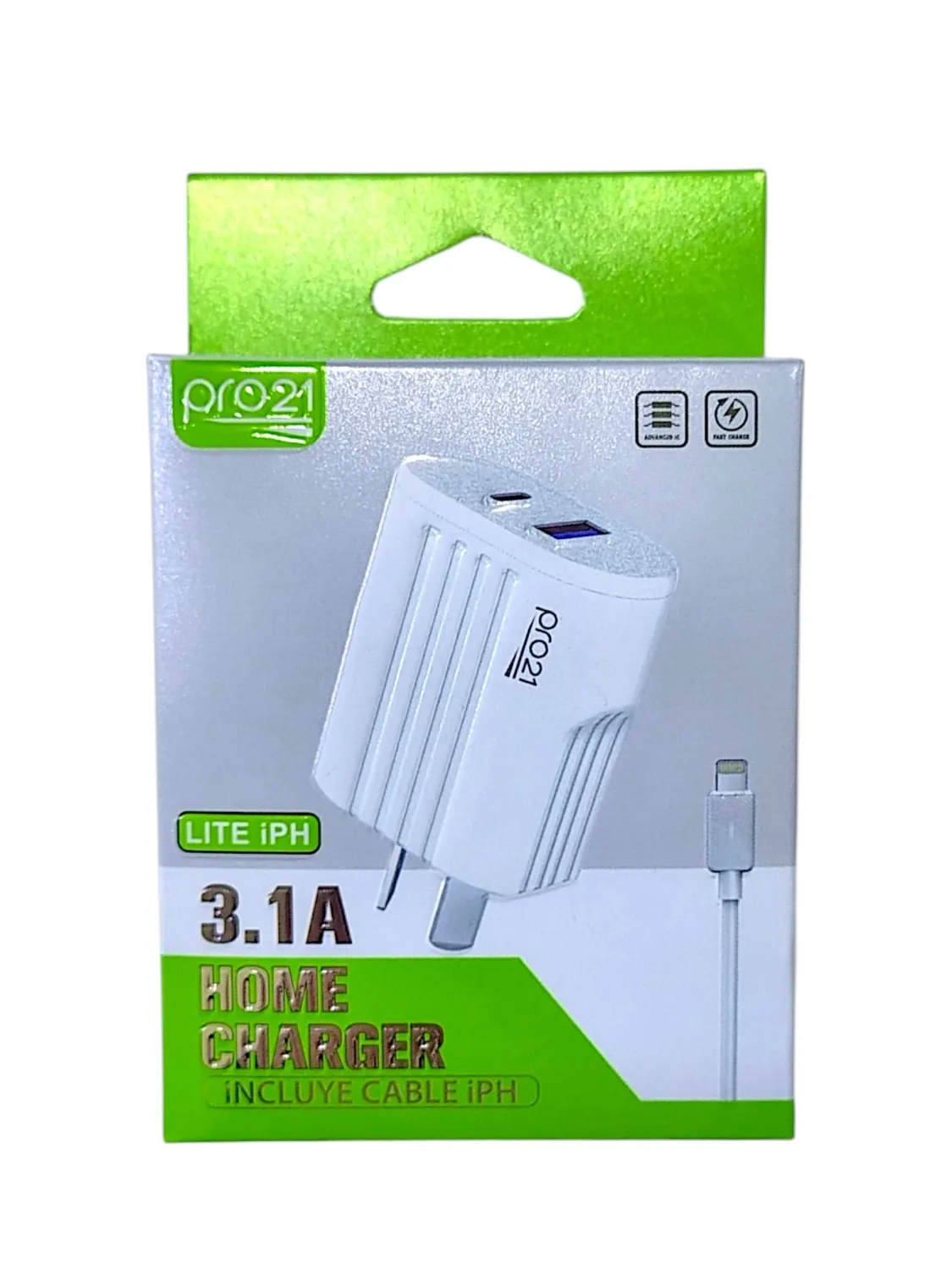 Cargador PRO 21 LITE IPH 3.1 A Home Charger