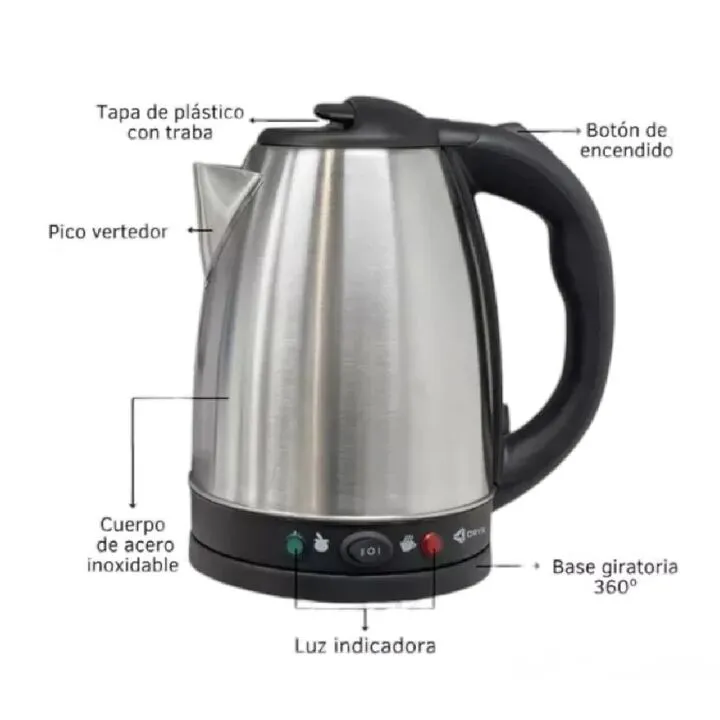 Pava Eléctrica Oryx 2L Corte Mate y Café