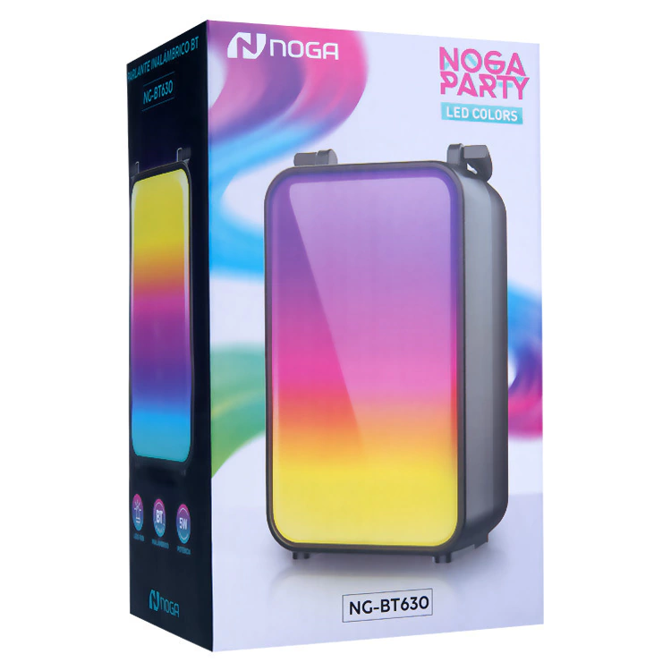 PARLANTE PORTABLE INALÁMBRICO BT CON LEDS NOGA NG-BT630