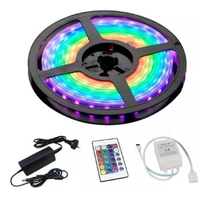 Tira LED 5 Metros RGB 50x50 Con Fuente Y Control