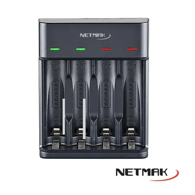 Cargador De Pilas USB Netmak Aaa/aa