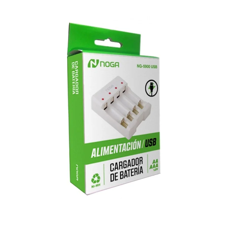 Cargador De Pilas USB Noga 4 Slots Ng-5900