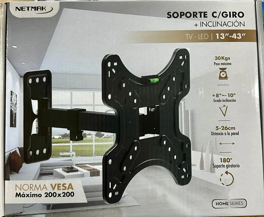 Soporte De 13" A 43" Netmak Doble Brazo Reforzado