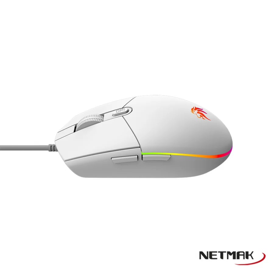 Mouse Netmak Gamer RGB Expert Blanco