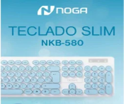 Teclado Noga Slim Celeste Nkb-580
