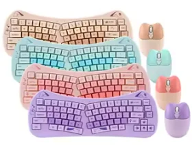 Teclado Inalambrico Colores Gatito