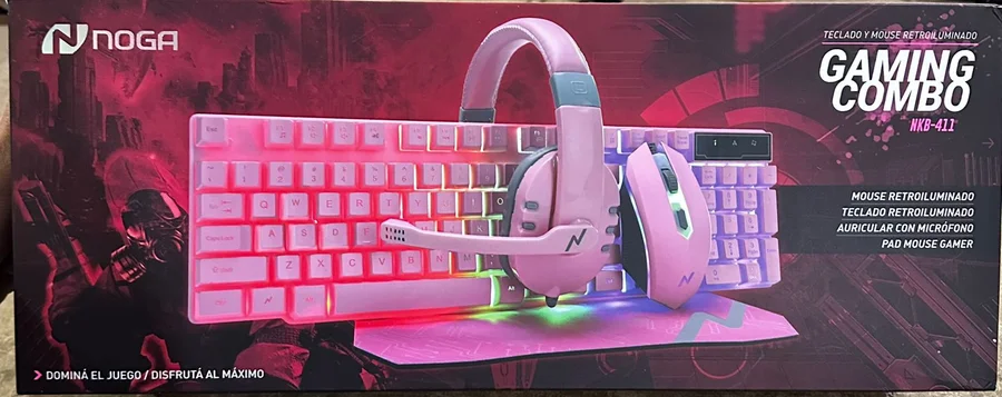 Gaming Combo 4 En 1 Nkb-411rosa