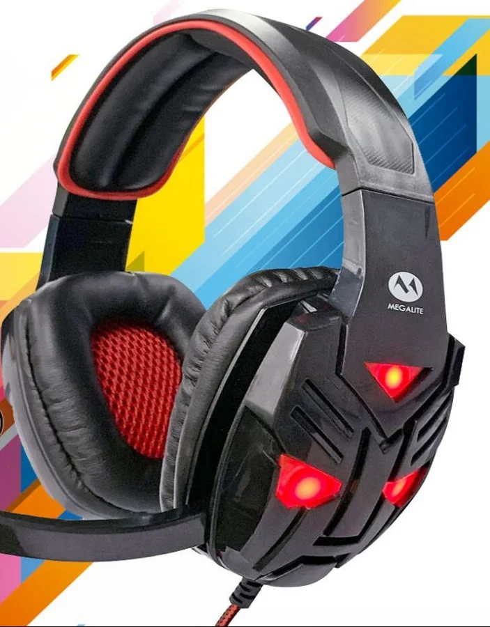 Auricular Megalite Gamer Rojo Cap-635