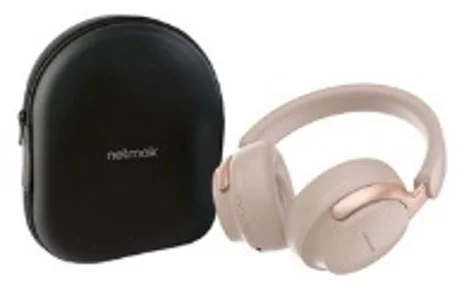 Auricular Vincha Beige Ultra Premium Netmak Con Estuche